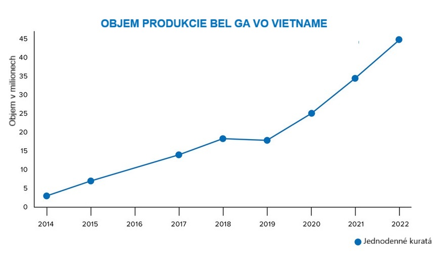 Production Volume of Belga in Vietnam